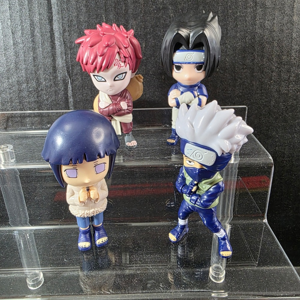 Naruto Shippuden Chibi Figure Lot Sasuke Kakashi Gaara Hinata 4pc Set